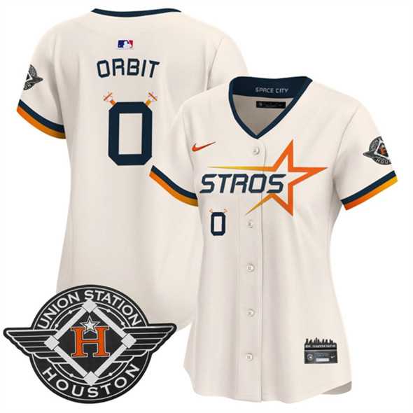 Women%27s Houston Astros #0 Orbit Cream 2025 City Connect Limited Stitched Jersey Dzhi